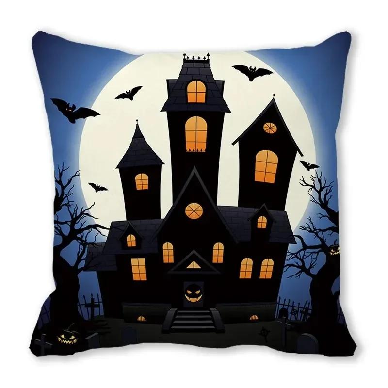 Halloween Horror Night Pattern Living Room Office Sofa Car Decorative Pillowcase