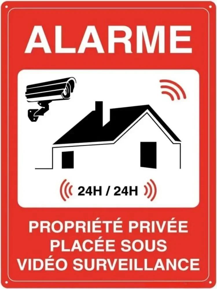 Heavy Duty Aluminum Security Sign Surveillance Private Property No Trespassing' Warning Plaque for Warehouse