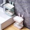 Wall Mounted Soap Dish Double Layer Design Strong Load-bearing Easy Installation Sponge Holder Bathroom Soap Rack