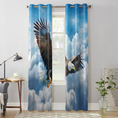 Sky Clouds Eagle Curtains for Bedroom Living Room Window Curtain Treatments Blinds Kitchen Home Decor Drapes