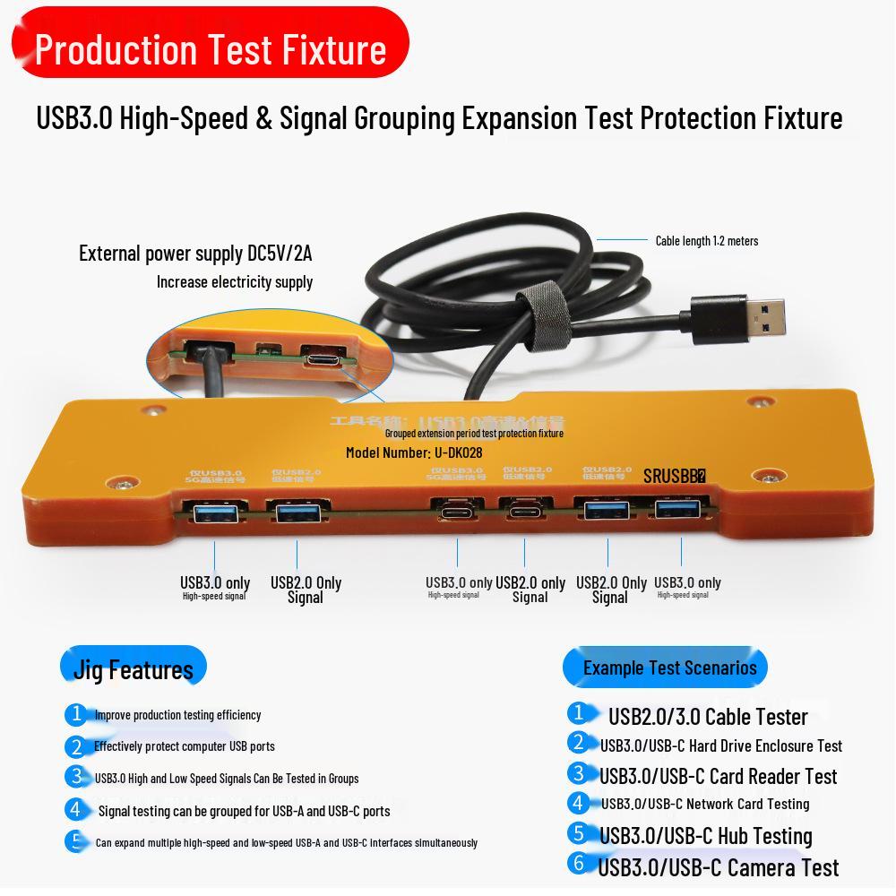 USB 3.0 Type-C Hub Tester 3.2: Fast Test for Current & Voltage