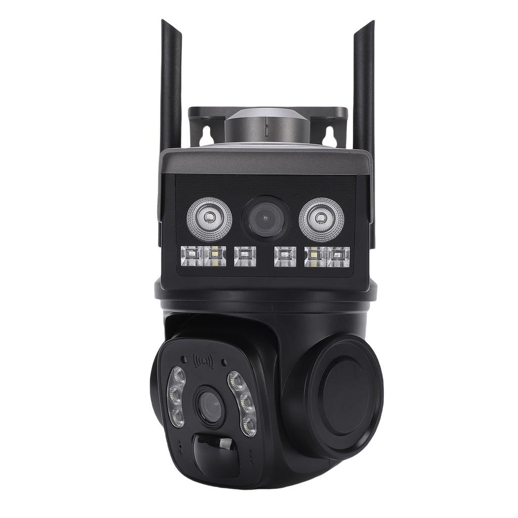 Solar Outdoor Camera Water Proof Motion Detection Low Power Consumption Double Lens 360 Degrees  View 4G Wireless