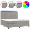 VidaXL Slatted Bed Base with LED Mattress, Upholstered Bed, Double Bed, Adult Bedroom Interior Bed, 3136011