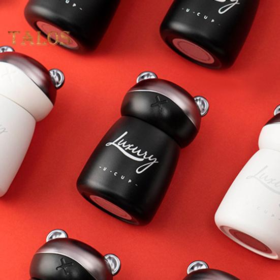 Sticla izolată de 120 ml, ușor de transportat, menține cald din oțel inoxidabil, sticlă izolată în formă de mini urs pentru școală