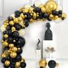Black Gold Balloon Arch Garland Kit Confetti Balloons Birthday Party Decorations Adults Wedding Anniversary Balloon Baby Shower