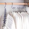 6/7/8 Holes Storage Rack for Clothes Hanger Organizer Foldable Rotatable Metal Hangers Storage Rack Wardrobe Space Saver Hook