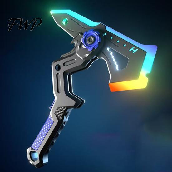 Interstellar Battle Ax Toy Spark with Smoke Effect Transforming Weapon LED 7 Sci-fi RGB Colors Dynamic Sound Haptic Feedback for Kids Dual Function