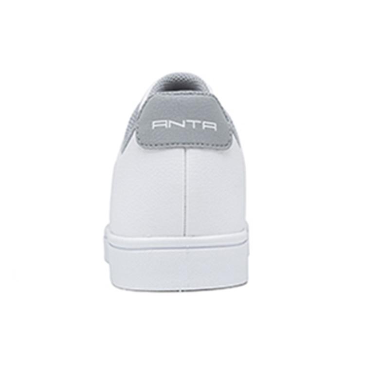 Anta Slip Resistant Abrasion Resistant Low Top Skateboard Shoes Men's White Gray 912028003-4