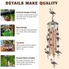 Metal Flamingo Wind Chime Outdoor Decorative Hanging Garden Ornament with Metal Tubes and Bird Figurines for Patio Porch Yard