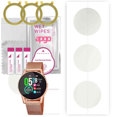 3x apgo Hydrogel Matt Displayschutzfolie für Lotus Smartwatch 50001/A, Hydrogel-Folie, flexibel, weiches TPU mit Positionierungsschicht, einfache Installation