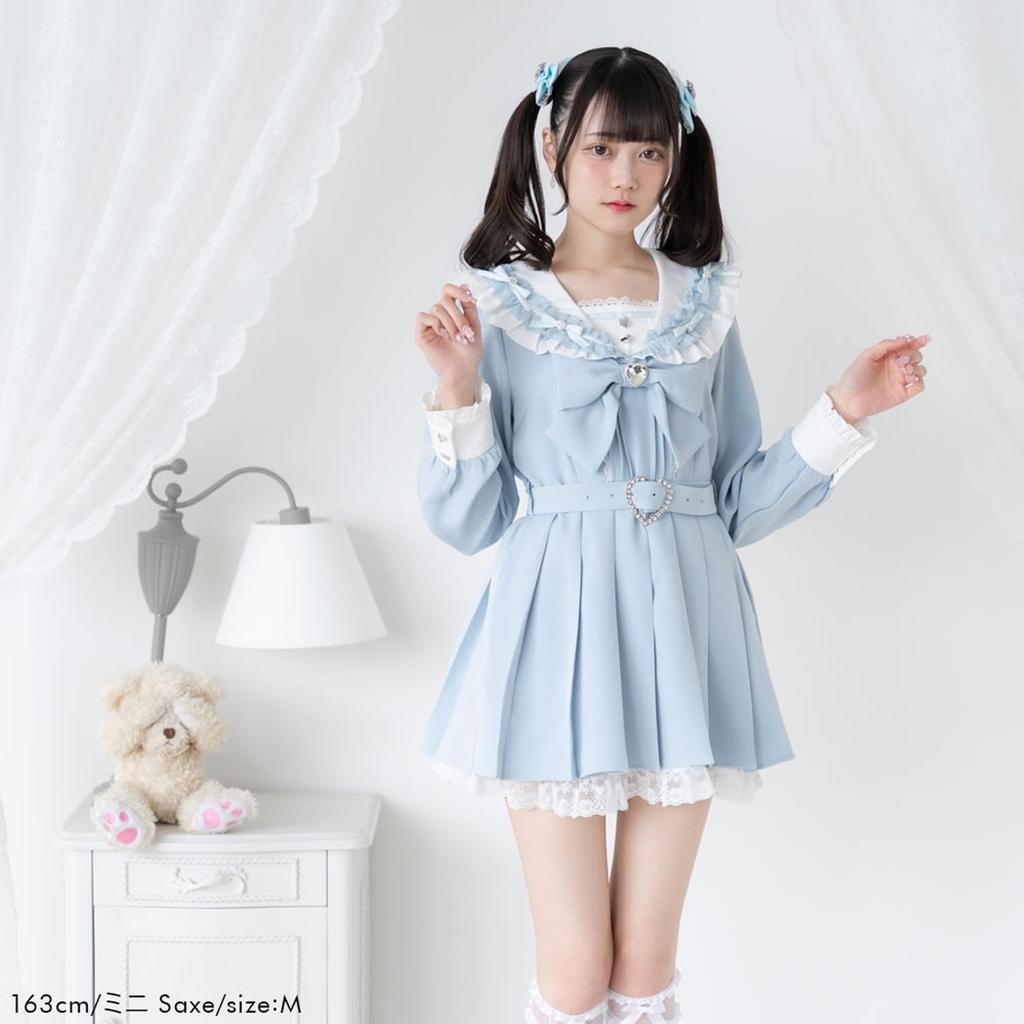 Yumetenbo Sailor Bijou Lace Frill Dress, Women's Long Sleeve, Mass-Produced Style, Lolita Style, Sizes M, L, LL, 3L