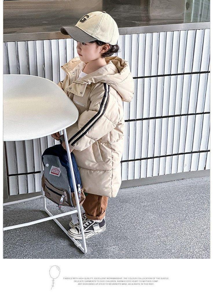 Unisex Winterjacke in mittlerer Länge für Kleinkinder & Kinder - Verdickte Baumwolle, Kniebedeckende Wärme
