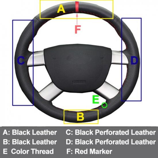 Car Steering Wheel Cover Red Mark for Ford Escape 2008-2011 Focus 2 2005-2011