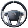 Hand-stitched Black White Leather Car Steering Wheel Cover For Honda Accord 8 2008-2012 Crosstour 2012 Pilot 2009-2015