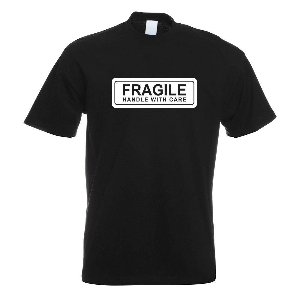 FRAGILE handle with care t-shirt print fun shirt design print- XXXXL