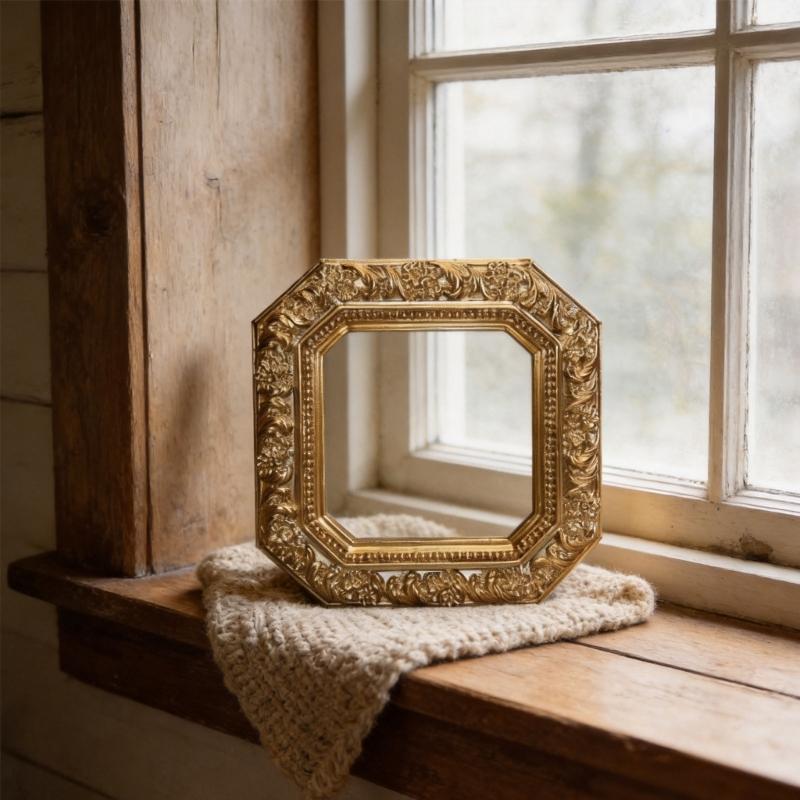 Small Antique Resin Picture Frame Victorian Rectangular Oval Jewelry Display Photo Frame for Weddings Party Decors