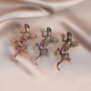 European and American Retro Gecko Brooch Full of Diamonds Alloy Light Luxury Animal Corsage Unisex
