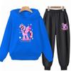 Unicorn Pony Hoodie Kids 3-12 Years Boys Girls Red Casual Tops+Pants Sets Children Long Sleeves Autumn Fashion Clothes