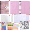 A6 Tweed Style Colorful Budget Planner, 6-Ring Binder with Zipper Pouch, Cash Envelope Ledger