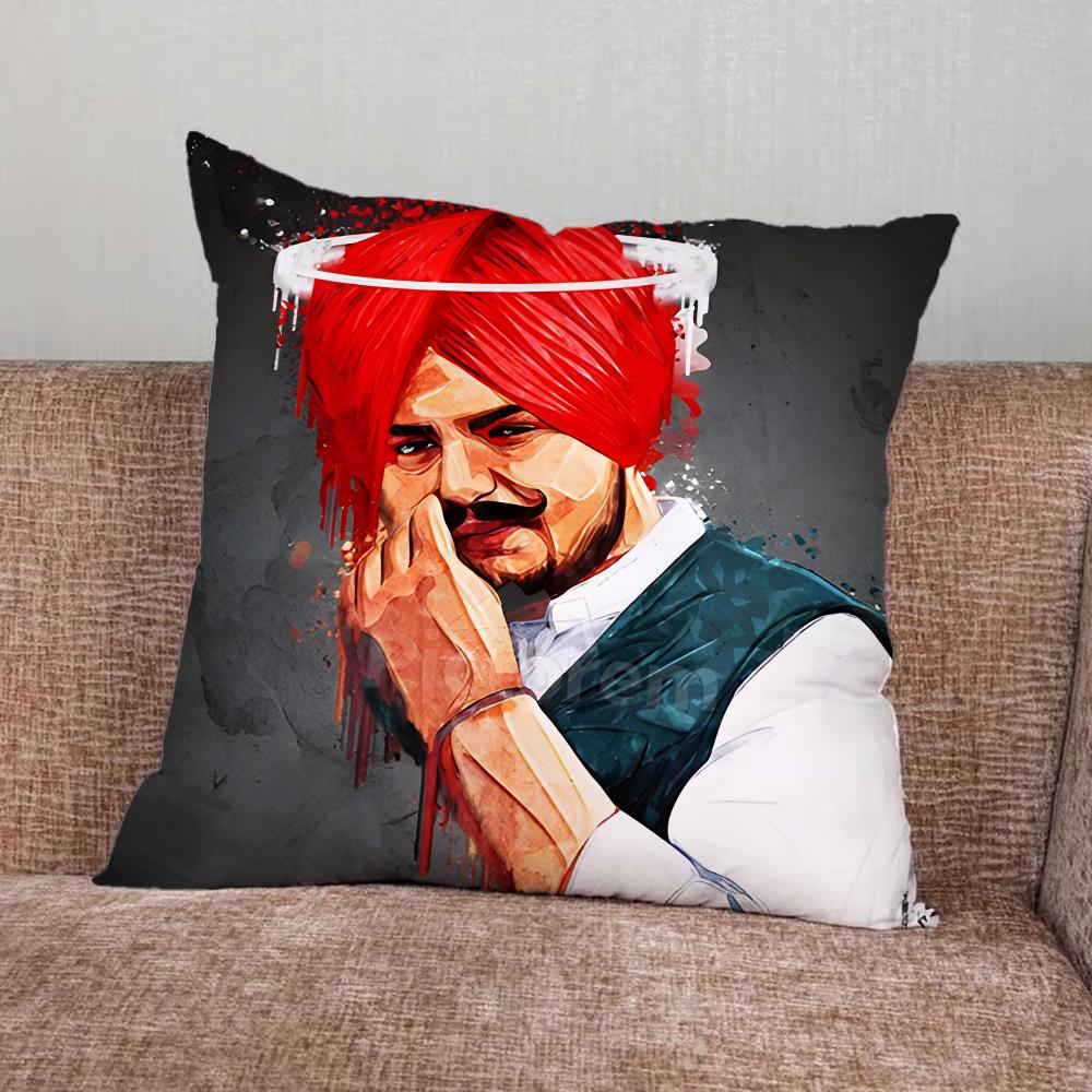 

Sidhu Moose Wala Pillow Case For Home Bedroom Car Office Decoration Living Room Sofa Cushion Cover Suitable 18x18Inch