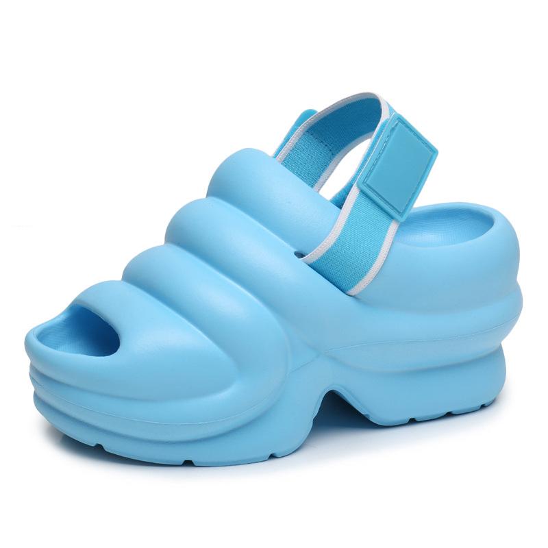 

9 см летние женские сандалии на платформе тапочки для дома сланцы женские уличные сандалии на толстой подошве пляжные уличные сандалии шлепанцы 33 светло-синий