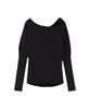 GINSEUKI Studded Off-Shoulder Shirring Long Sleeve (Black)