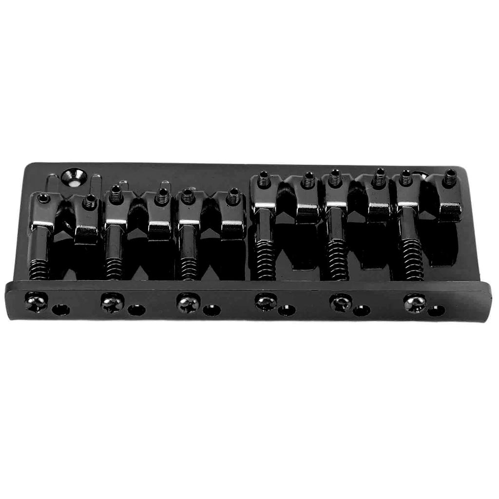 Bass Bridge Zinc Alloy Fixed Type 6 String Electric Bass Bridge Replacement for Practice