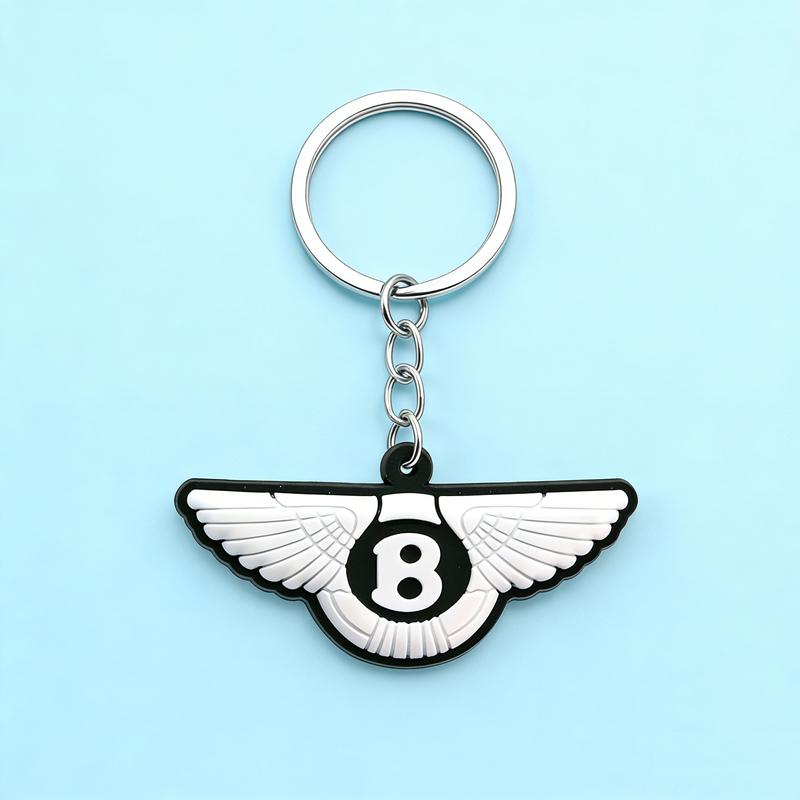 Creative 3D Soft Rubber Keychain Keyring Car Key Chain Ring For Bentley Flying Spur Continental GT Bentayga Mulsanne Accessories