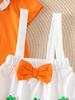 Baby Girls' Orange Top & Carrot Overall Skirt Set