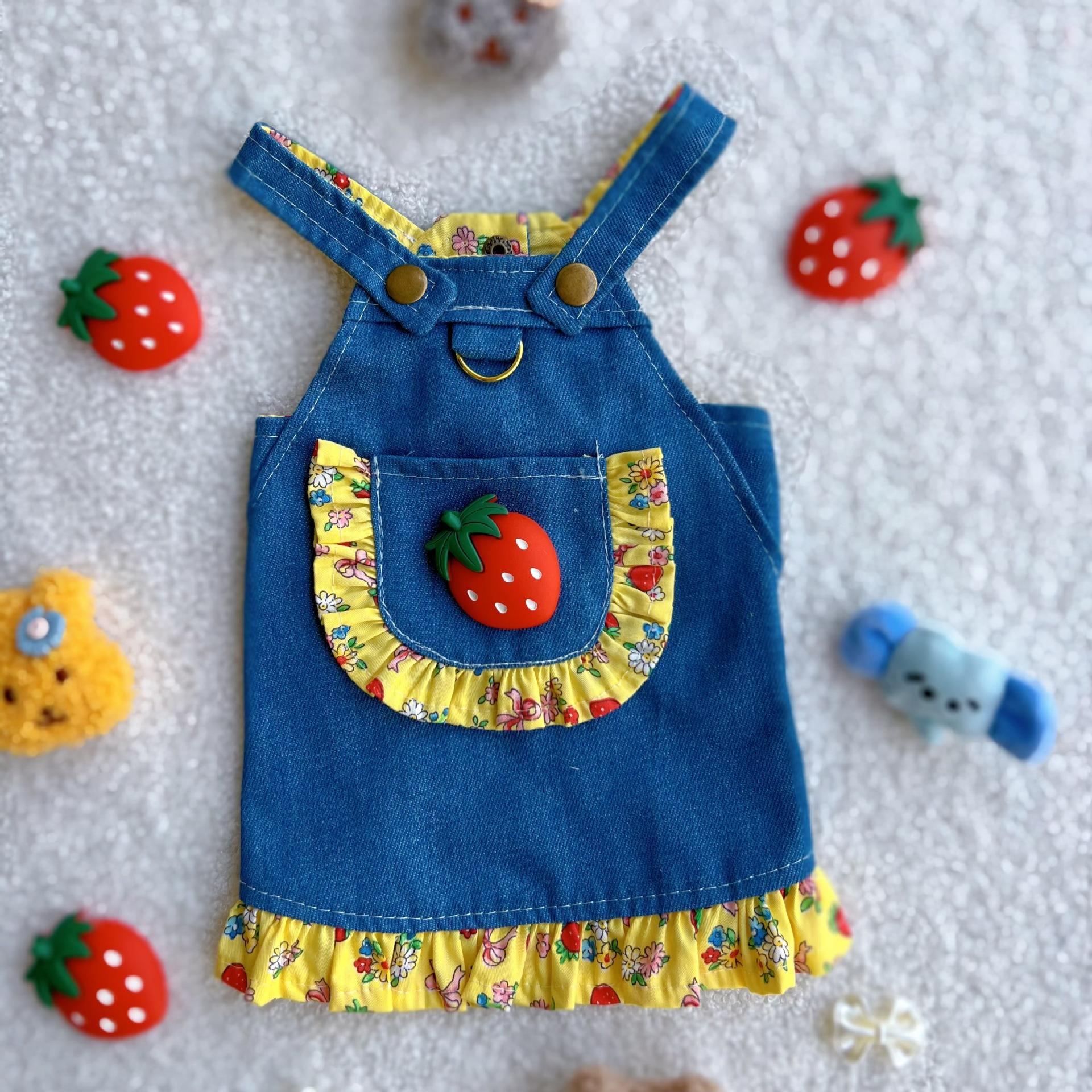 

Платье из джинсовой ткани для собак Одежда для маленьких собак Плюшевые мишки Мальтийские кошки Одежда для щенков Дизайнерская одежда для собак XL