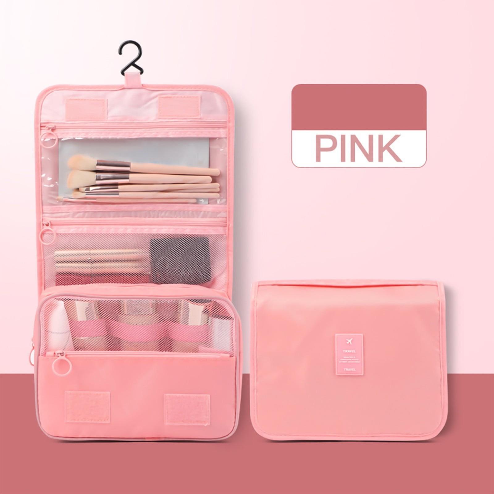 

Hanging Toiletry Bag - Large Cosmetic Makeup Travel Organizer For Men & Women With Sturdy Hook One Size рожевий