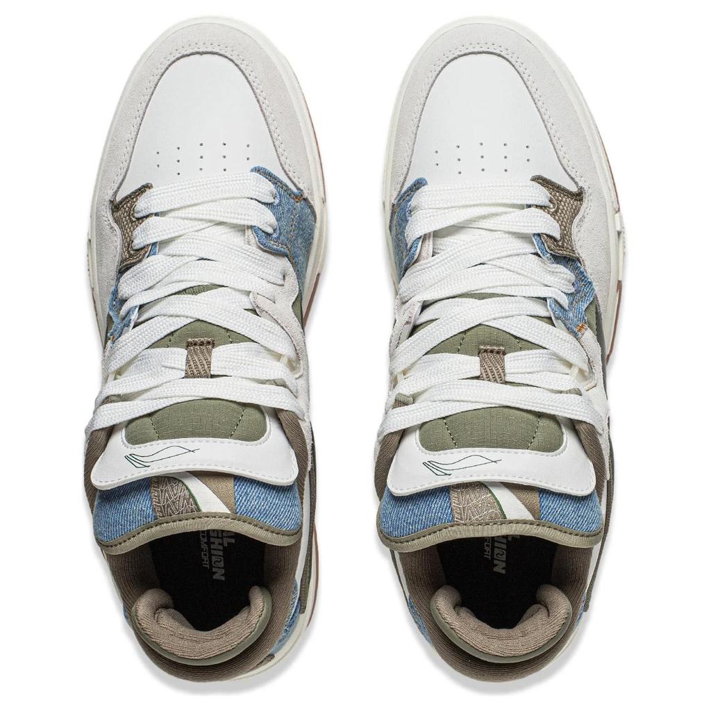 Li Ning We I Pro Soft Bounce Trendy Non-Slip Lightweight Low-Top Skate Shoes Men sneaker White Green AECU003-1