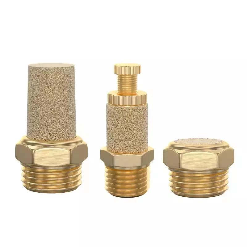 10PCS/50PCS/200PCS Pneumatic Brass Exhaust Muffler BSL M5 1/8 1/4 3/8 1/2 BSP Male Thread For Air Noise Adjustable Long Short