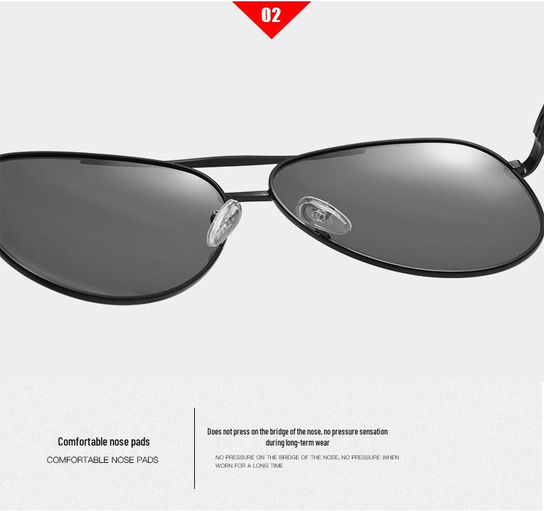 2026 Men's Polarized Aviator Sunglasses, Metal Frame, Sun Protection, Trendy Driving Style