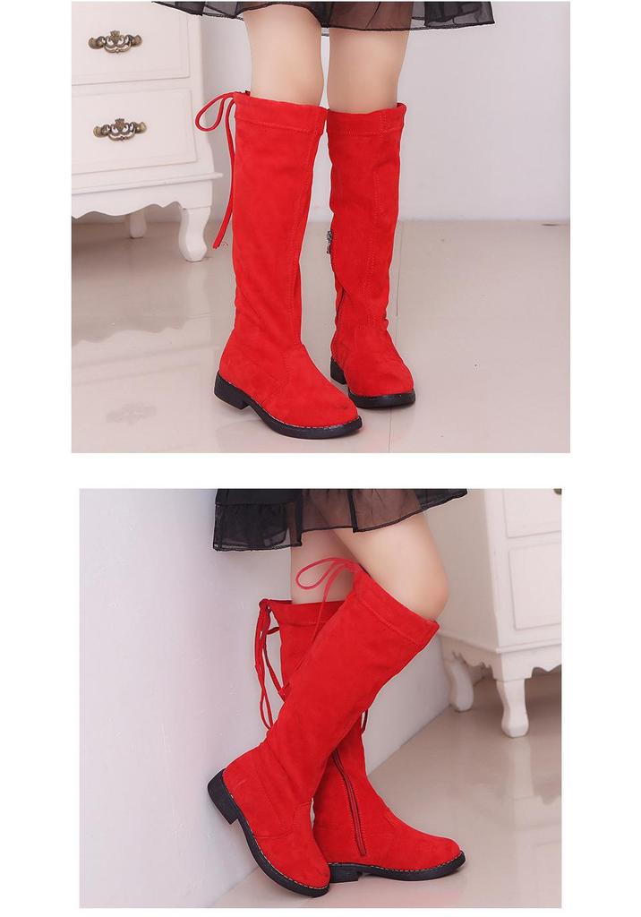 Girls' Korean Style Long Boots - Autumn/Winter 2025 Princess High-Top Children's Shoes