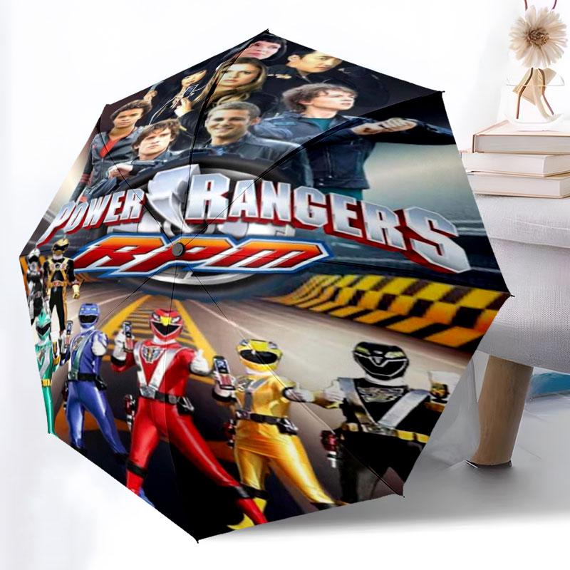 Superhero Power Rangers Umbrella Manual Open Close Umbrella Anti-UV Sun Rain Dual Use Umbrella