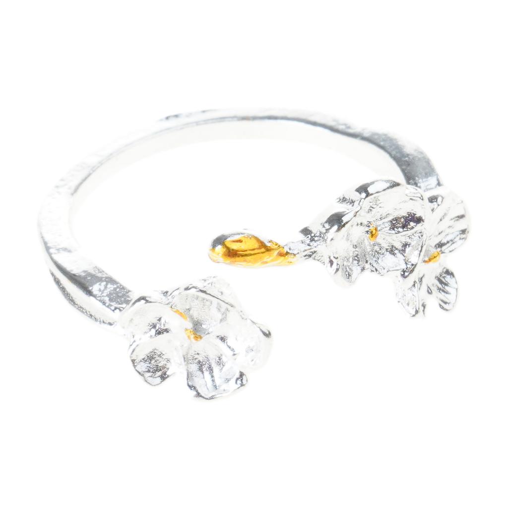 Exquisite Blossoms Rings Adjustable White Flower Open Rings Dainty Accessory