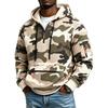 Taktisches Fleece-Kapuzensweatshirt für den Außenbereich mit Camouflage-Muster und Taschen
