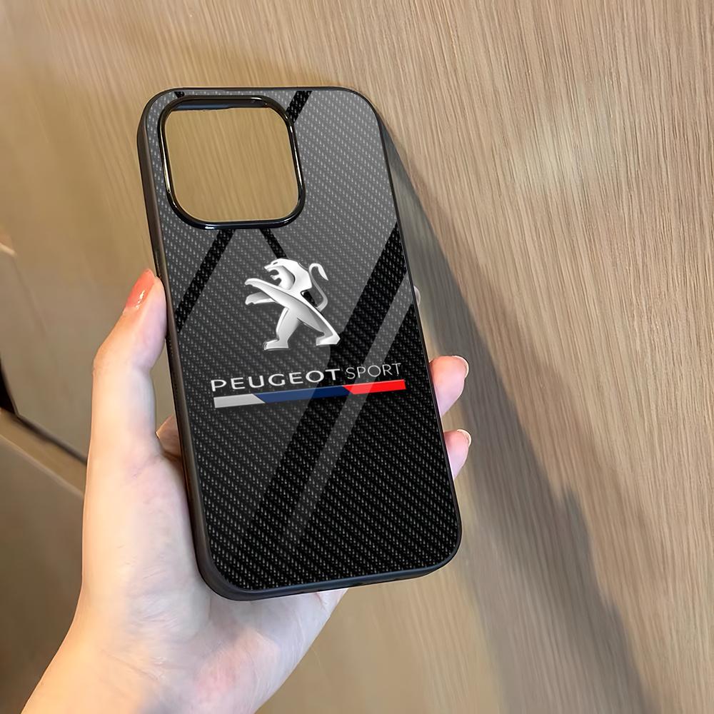 P-peugeotes Car Logo Phone Case For 17 Pro Max Iphone 16 Plus 15 Pro Max 14 12 11 13 Mini X Xs XR PC+TPU Cover