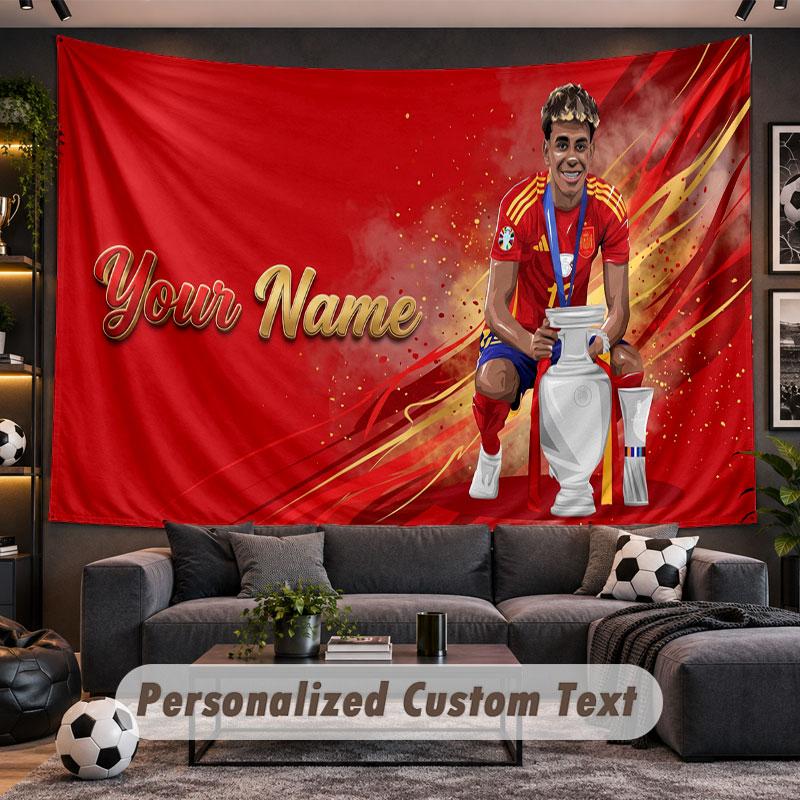 Wall Hanging Tapestry Custom NameLamine Yamal Pattern Personalized Printed Fabric Wall Decor