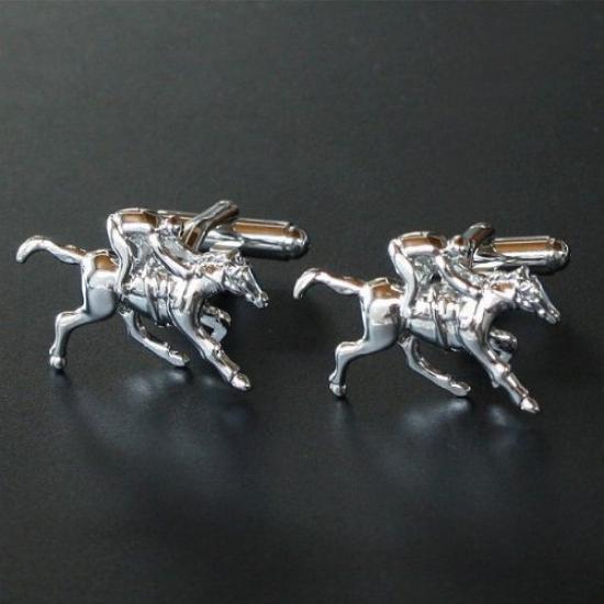 Kamakura Cufflinks Workshop Jockey Racehorse Cufflinks sc030 (Cufflinks)