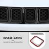 7x Front Grille Grill Cover Erts Frame Trim for Jeep Compass 2017+ Matt Black