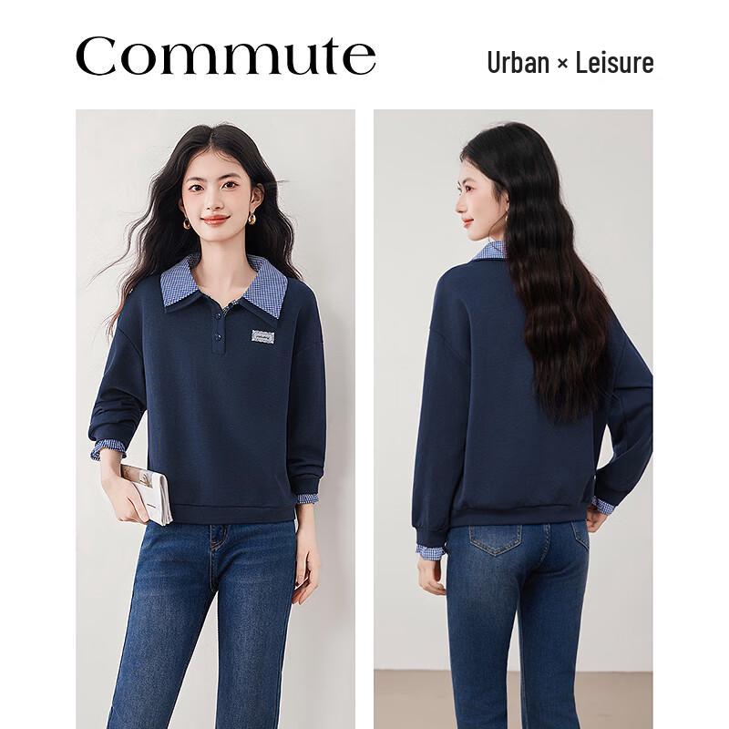 Women's Elegant Long Sleeve Polo Sweatshirt