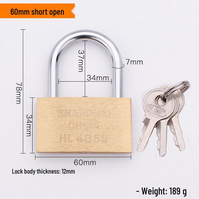 TenliX 60MM Thin Copper Padlock