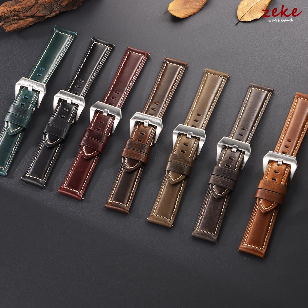 Premium Retro Oil Wax Genuine Leather Watchband Men's Soft Calfskin Strap for Seiko for Panerai 20mm 22mm 24mm 26mm Wristband