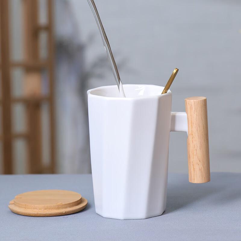 Duoli Wooden Handle Ceramic Mug Set