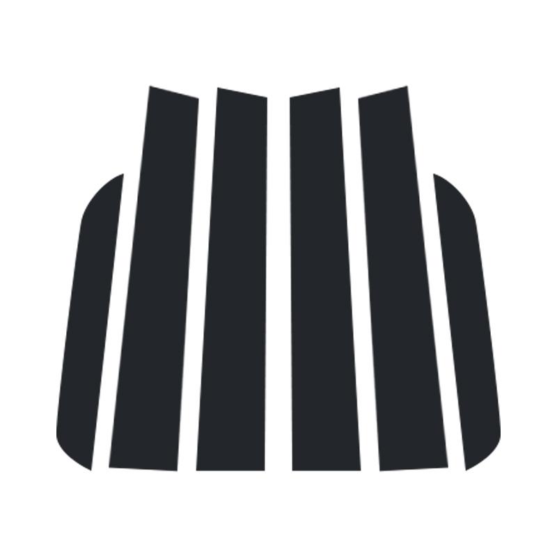 

6 шт., подходит для Ford Ranger 2015-2022, глянцевый черный материал из поликарбоната, зеркальный эффект, центральная часть окна двери, средняя часть стойки стойки, отделка для колонки