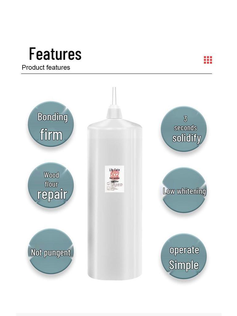 Quick-Drying 502 Repair Glue - Large Bottle, 3-Second Instant Bond
