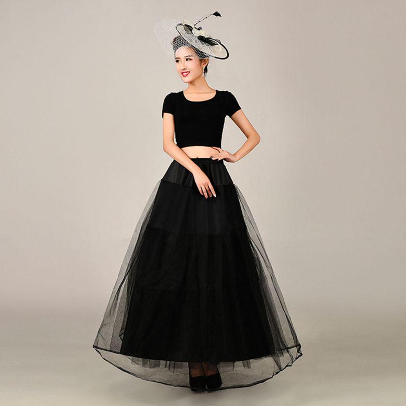 3-layer Hard Net Soft Support No Hoop Dress Fluffy Petticoat Bridal Lining Skirt Slip Skirts