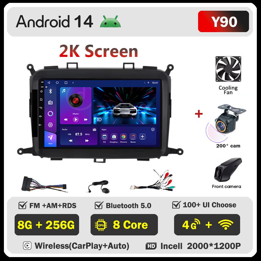 Android 14 For Kia Carens RP 3l 2013-2019 Car Multimedia Video Player Stereo Head Unit Intelligent Car Systems GPS Navigation